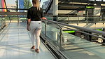 Devil Sophie Wet in white jeans before departure at the airport