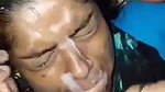 Taking cumshot on face
