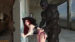 Busty Redhead Sorceress Nailed By a Black Monster Cock From Behind