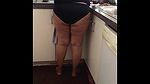 Sexy Brown Housewife Cooking in the Kitchen in Undies  Showing Beauitful Ass