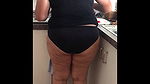 Sexy Brown Housewife Cooking in the Kitchen in Undies  Showing Beauitful Ass