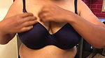 Hot Brown Desi Milf changes her bra