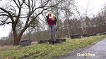 Blonde Babe Delphine Pees Outside In Public Got2pee