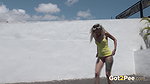 Blonde Hottie Aylin Tattoo Squats And Pees Outside Got2pee