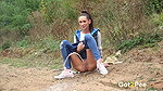 Cynthia Vellons Squats And Pees On Dirt Track Got2pee
