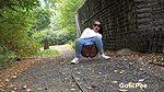 Dark Haired Babe Dafne Relieves Herself Outside Got2pee