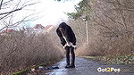 Dark Haired Babe Shalina Shine Pees In Public Got2pee