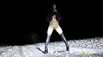 European Babe In Boots Stands And Pees In The Snow Got2pee