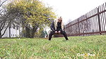 Hot Blonde In Lace Leggings Pees Outside Got2pee