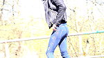 Hot Blonde Pulls Down Denims To Piss Outside Got2pee