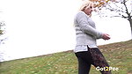 Hot Blonde Squats And Pees Over The Gras Got2pee