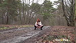 Hot Redhead Katy Squats To Pee On Muddy Track Got2pee