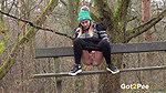 Naomi Benet Squats On A Bench To Piss Outside Got2pee