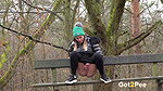 Naomi Benet Squats On A Bench To Piss Outside Got2pee