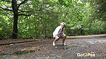 Nikki Fills A Puddle