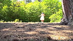 Peeing brunette in the forest Got2Pee