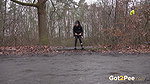 Raven Haired Ali B Squats And Pees Outside Got2pee
