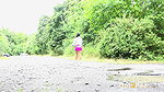 Raven Haired Hottie Dafne Pees In Puddle Got2pee