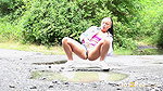 Raven Haired Hottie Dafne Pees In Puddle Got2pee