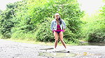 Raven Haired Hottie Dafne Pees In Puddle Got2pee