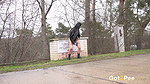 Raven Haired Shalina Shine Squats To Piss Outside Got2pee