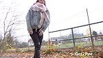 Redhead Babe Relieves Herself In Public Got2pee