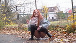 Redhead Babe Relieves Herself In Public Got2pee