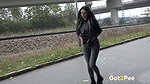 Stunning Dark Haired Babe Squats And Pees Got2pee