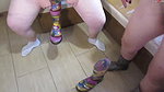 abby30 Pissing in rubber boots in the kitchen