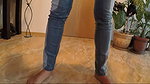 Julia peeing jeans and panties and masturbating
