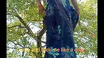 Asking pleasure outdoor in the farm sitting wearing saree