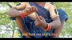 Asking pleasure outdoor in the farm sitting wearing saree