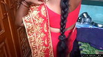 Desi Bhabi Changing Her Red Shari