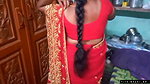 Desi Bhabi Changing Her Red Shari