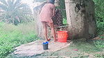 Desi Bhabhi Outdoor Freshng In Morning