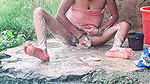 Desi Bhabhi Outdoor Freshng In Morning