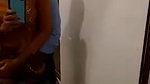 Lover in hotel mirror,boobs play and pussy fingering