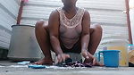 Dirty Indian babe caught in camera while doing household work
