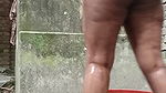 Bengali Village Girl Showering Outdoors Real Scene