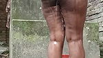 Bengali Village Girl Showering Outdoors Real Scene