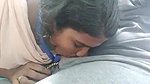 Giving outdoor blowjob to colleague