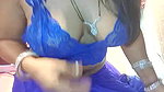 Young desi Bhabhi in saree fingering her pussy