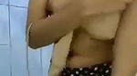 Indian cute collage girl bathing and strpping