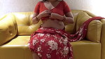 Beautiful indian housewife aunty handjob with saree