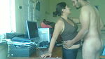 Desi couple romance on office table during night duty