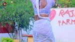 Cute bubbly Mahima Singh hot bra show in wet transparent white blouse