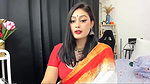 Cute Anna Sexy Live in Orange Saree
