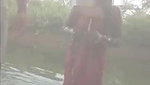 Desi Aunty Bathing in Pond and Fucking with Lover