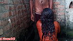 Heena was taking a bath, caught and fucked her