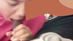 Naughty girlfriend gives handjob to bf